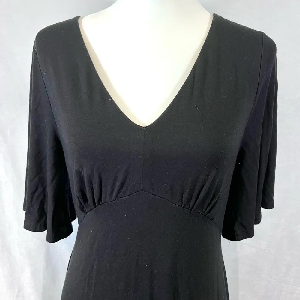 black vneck maternity midi dress size small - Image 3