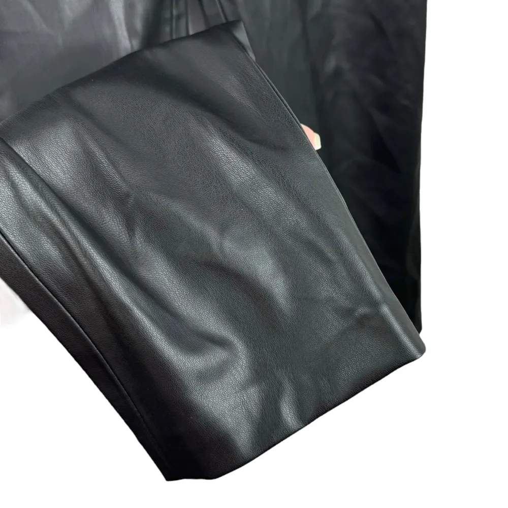 Zara Ankle Faux Leather Pants High Rise  Black Size Small - Image 9