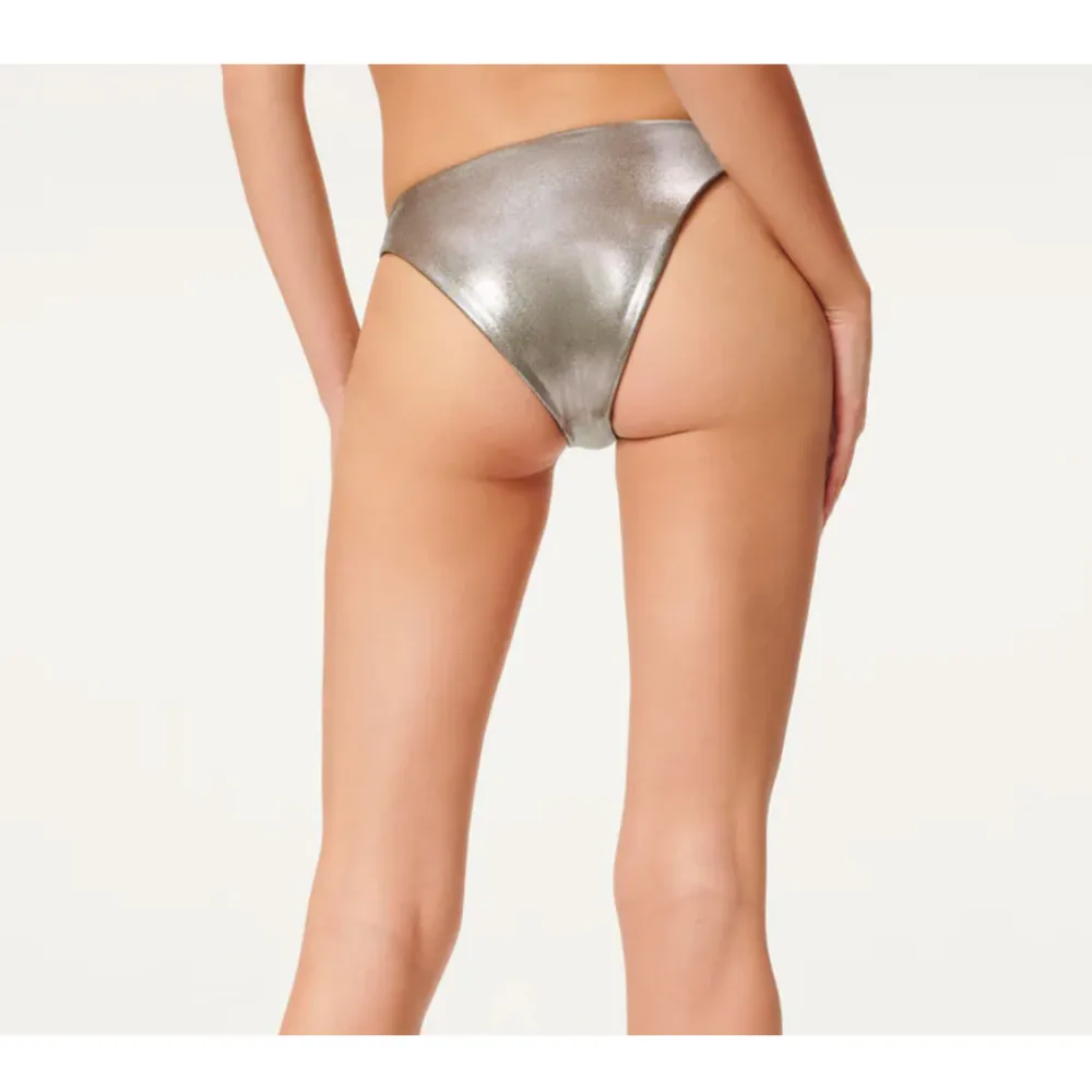 nwt good american METALLIC BETTER BIKINI BOTTOM in stormy foil size 0/XS - Image 2