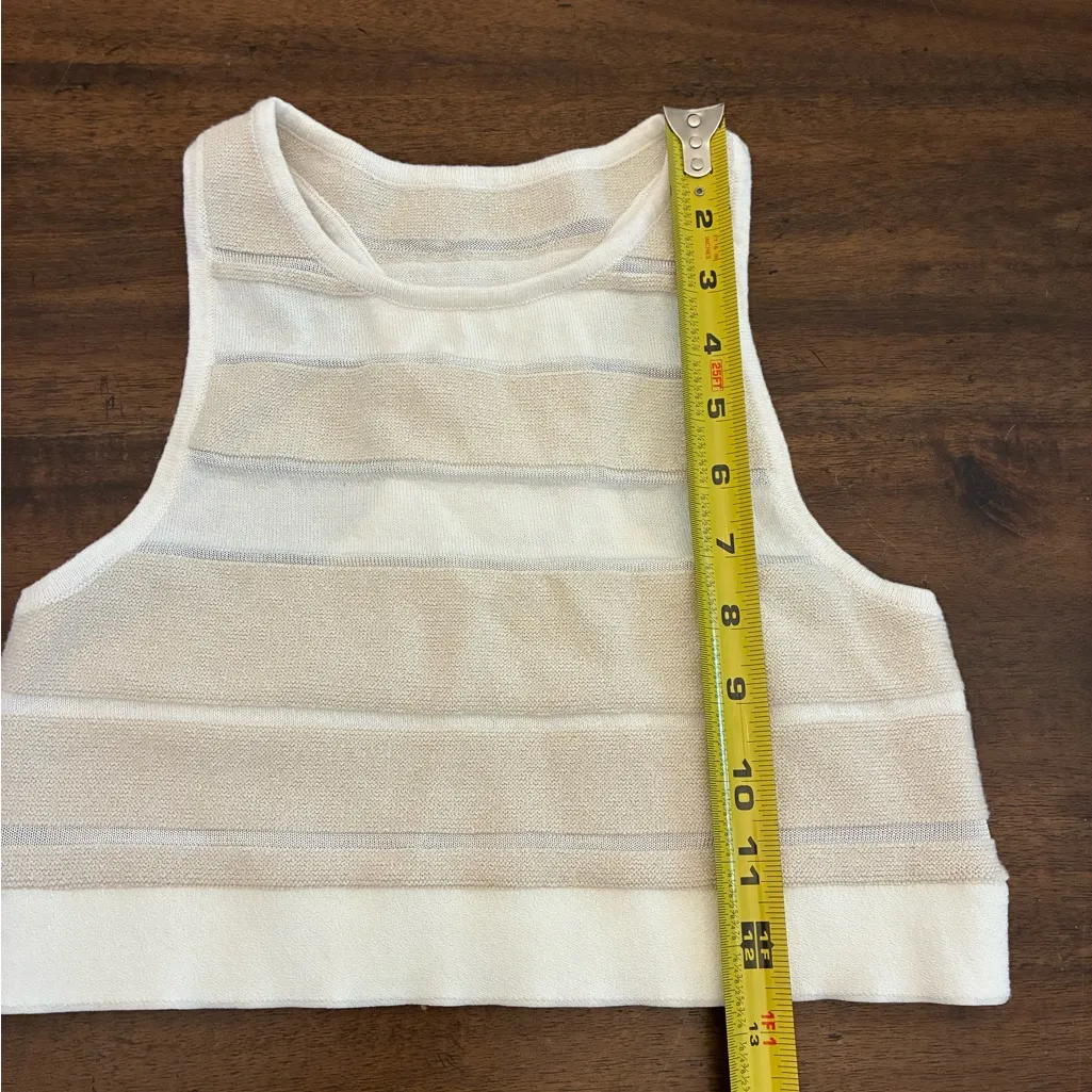 Alo Sport Play Knit Bra Women’s Small Alabaster Ivory White Cropped Top Tank - Image 4