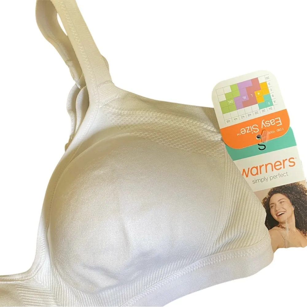 Warners Simply Perfect Women’s S White Cream lightly lined wireless comfort bra - Image 3
