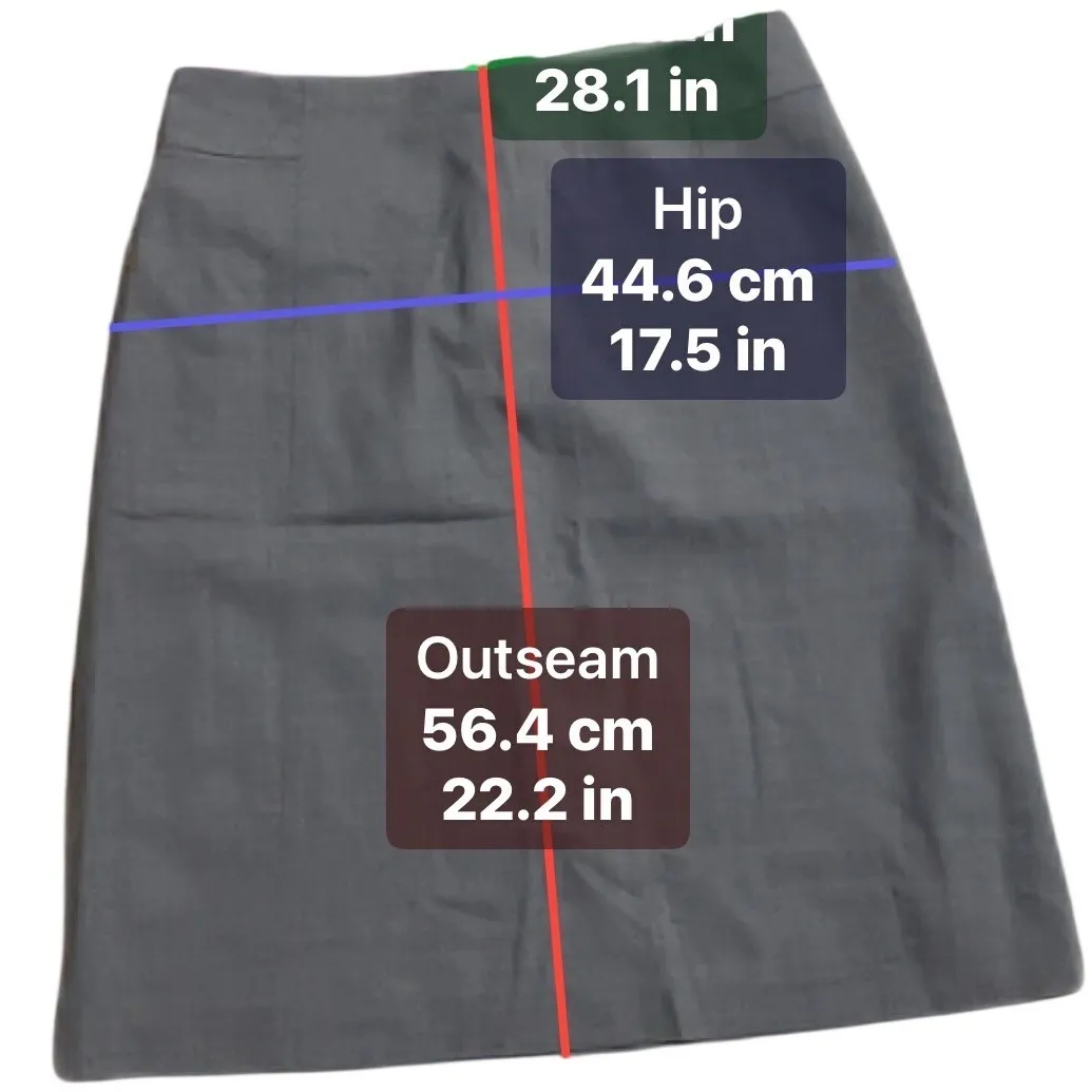 Banana Republic Wool Blend Pencil Skirt Grey  Business Professional Size 14 - Image 6