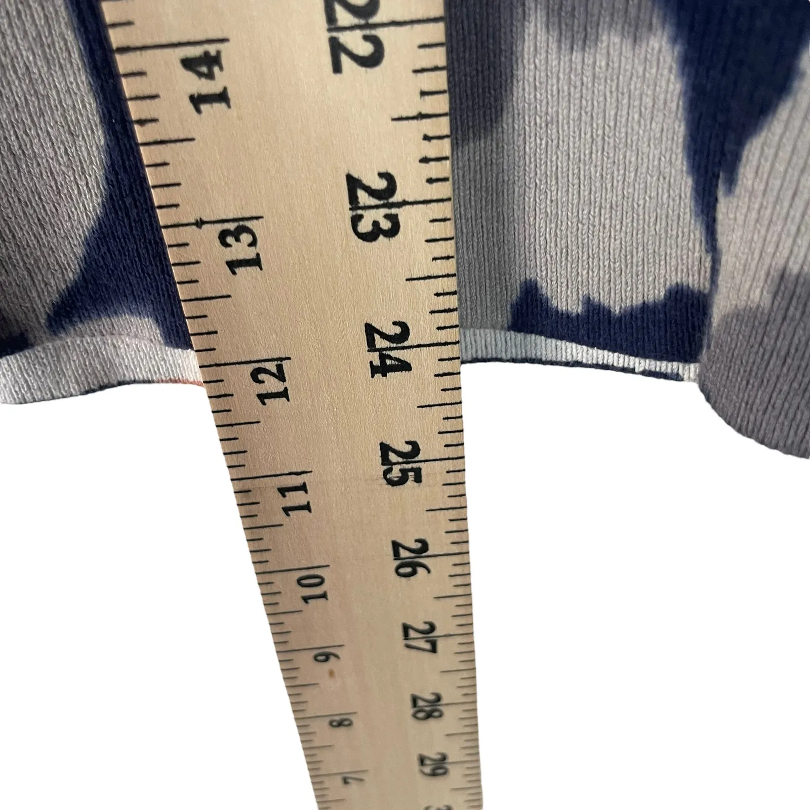 Lands'‎ End Women's Size Medium Supima Cotton Floral Blue Rib Knit Sweater - Image 7