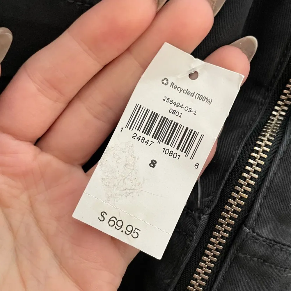 GAP Lace Up High Rise Wide Leg Crop Pants Black Size‎ 8 NEW - Image 4