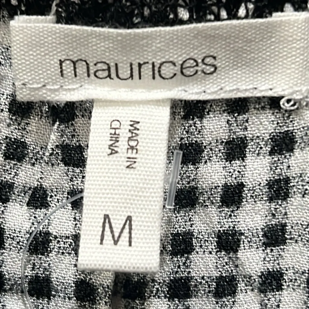 Maurices, Womans Summer Dress Black/White Gingham w/Adj Spaghetti Straps, Size M - Image 4