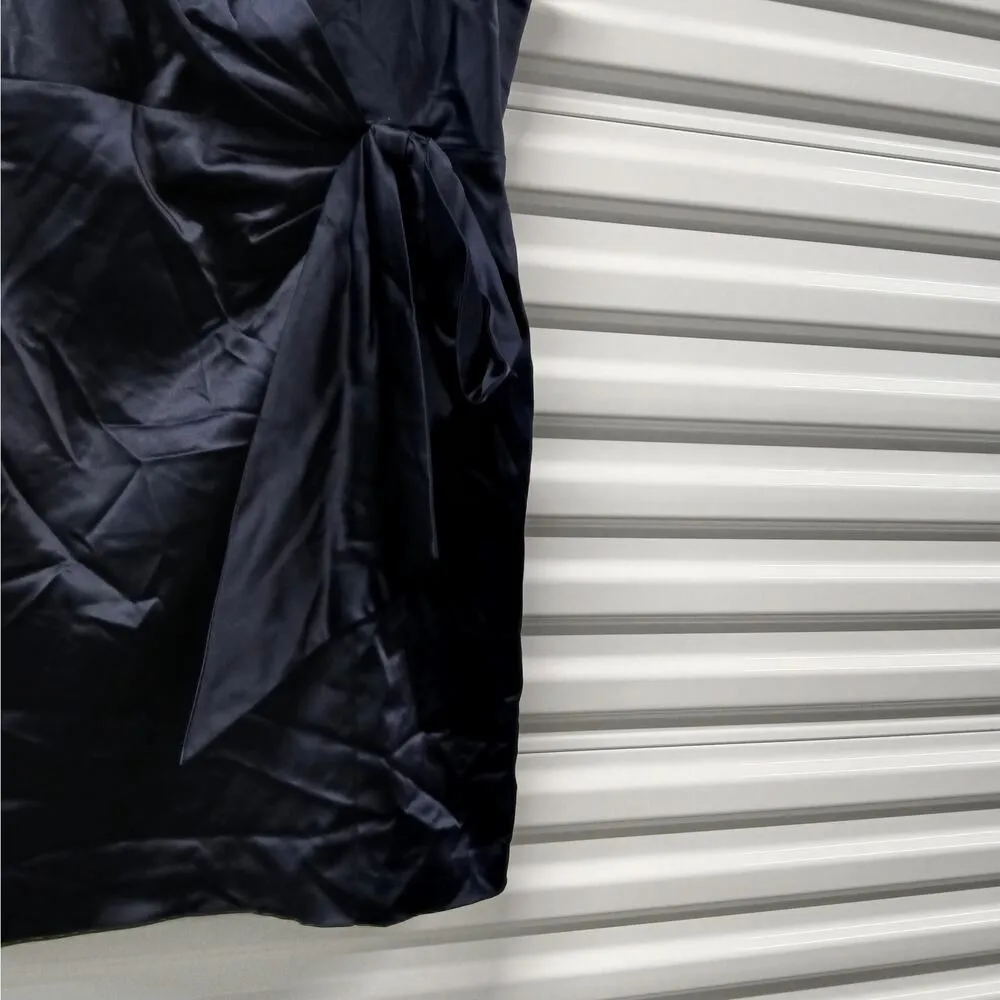 Lauren Ralph Lauren Womens Cocktail Dress Plus Size 16 Blue Satin Formal Sexy - Image 8