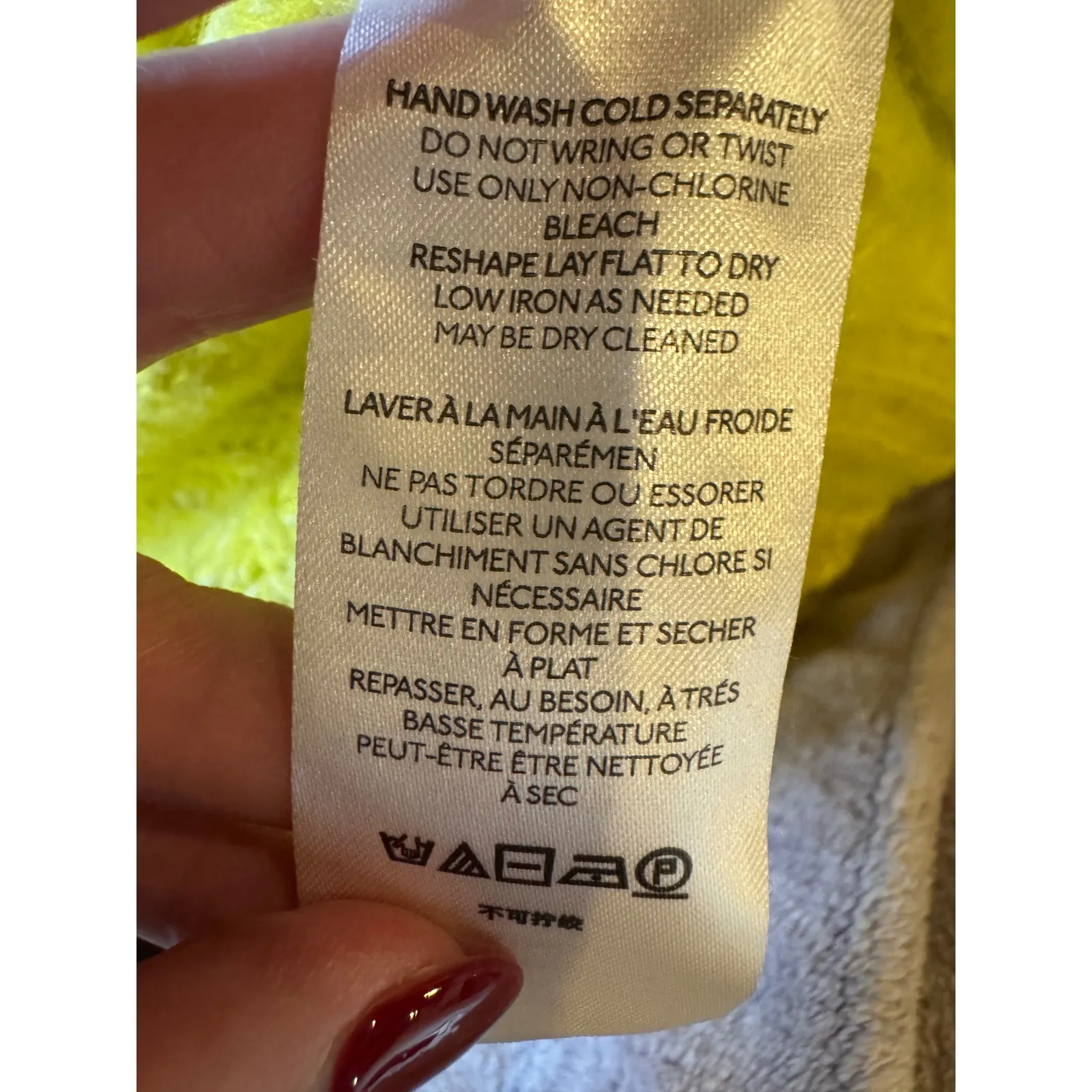 Anthropologie Sweater Women Small Yellow Neon Honore Ribbed Wool Blend Preppy - Image 11