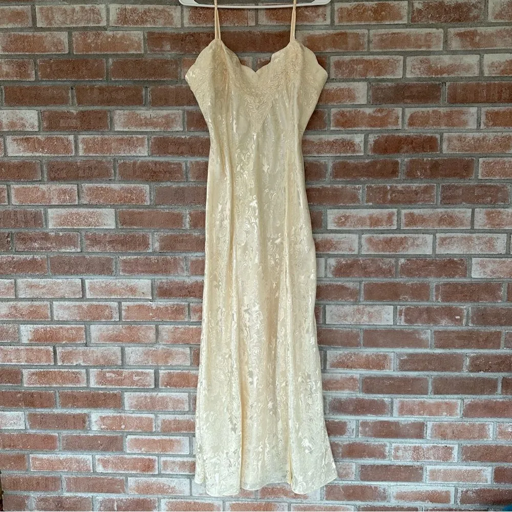 Vintage Victoria’s Secret Gold Label Robe Gown Set Ivory Bridal Women’s Large - Image 2