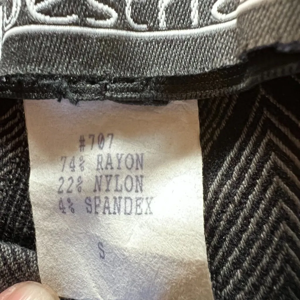 EQUESTRIAN Brand pull style straight leg pants Black w Gray‎ Graphic Size Small - Image 5