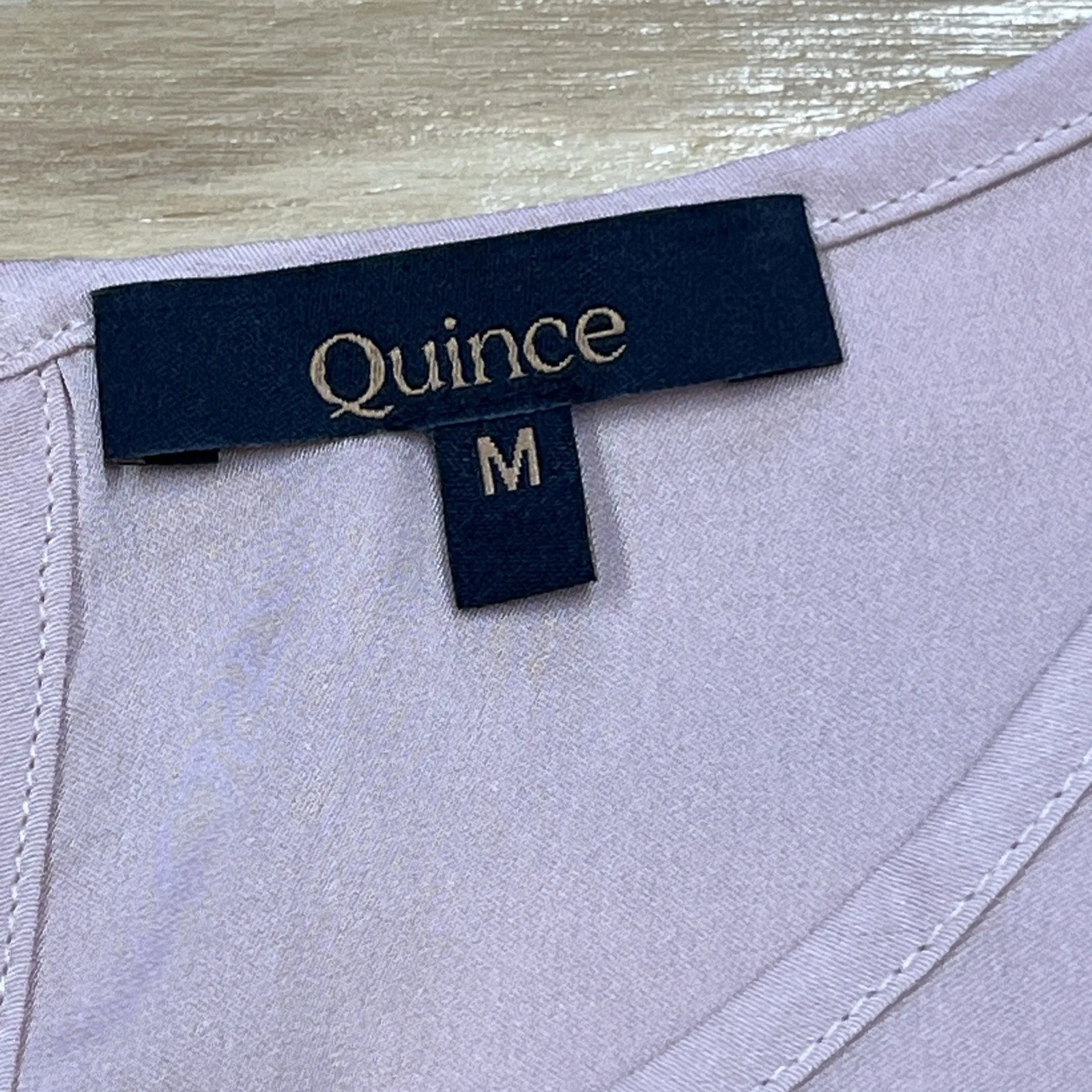 Quince Silk Short Sleeve Blouse Top Pink Size Medium Relaxed Stretch Career - Image 4