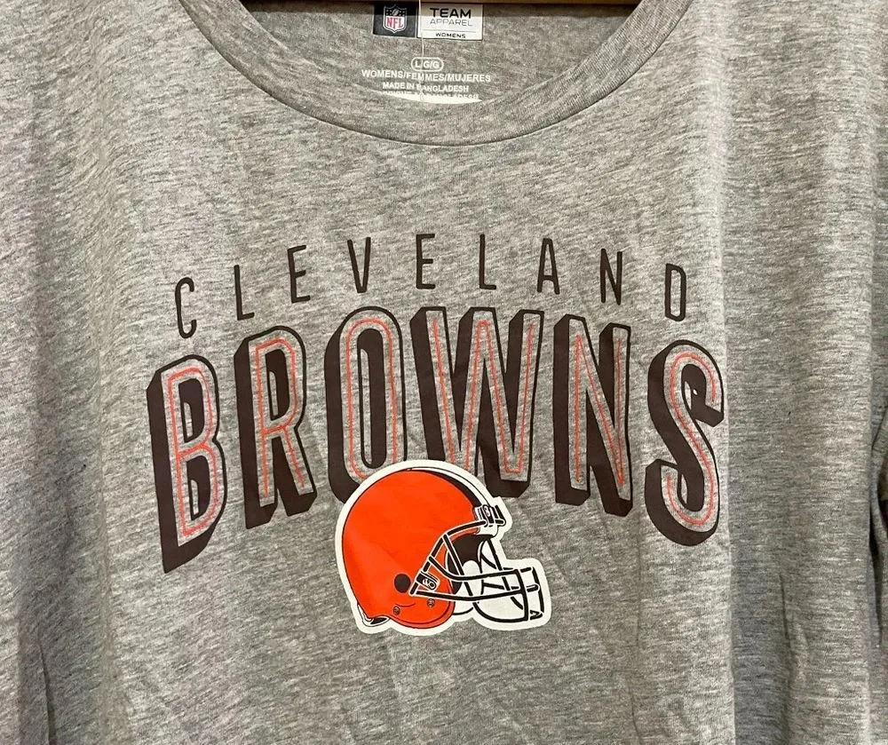 NWT! Women’s Cleveland Browns football gray short sleeve t-shirt Size Large - Image 3