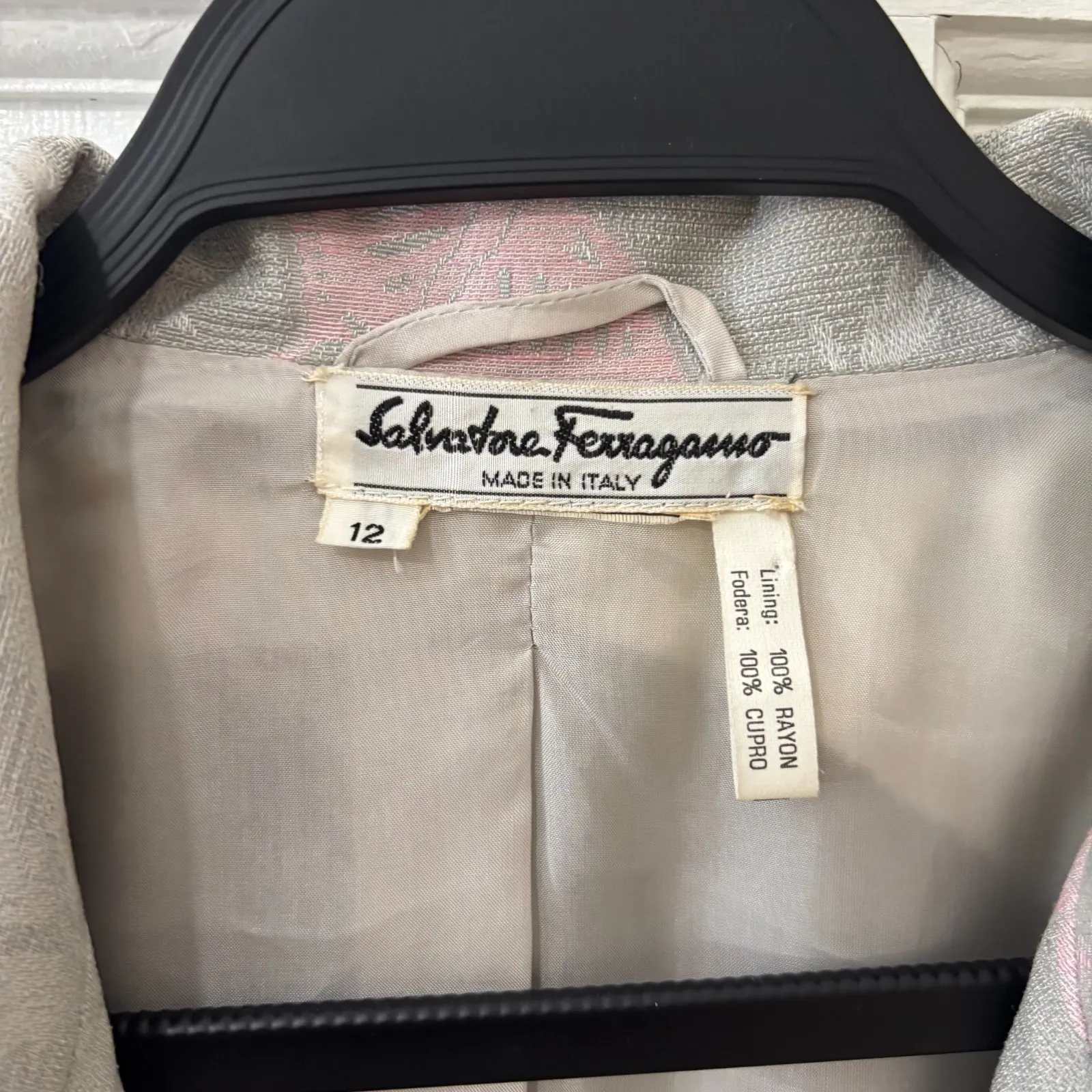 VTG Salvatore Ferragamo Brocade Jacquard Blazer‎ Floral Sz 12 Old Money Elegant - Image 9