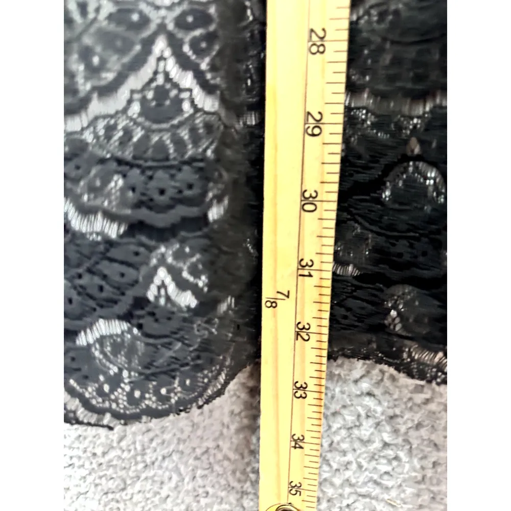 Maison jules Dress Womens Large Black Geometric Short Sleeve‎ Lace Fit Flare - Image 5