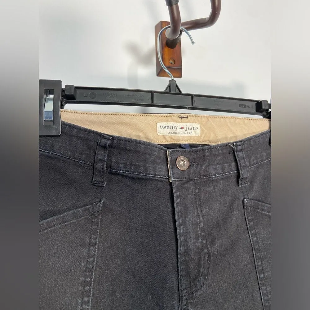 Vintage Tommy Flare Jeans Black Y2K Low Rise Denim Festival Emo Western Cargo 5 - Image 6