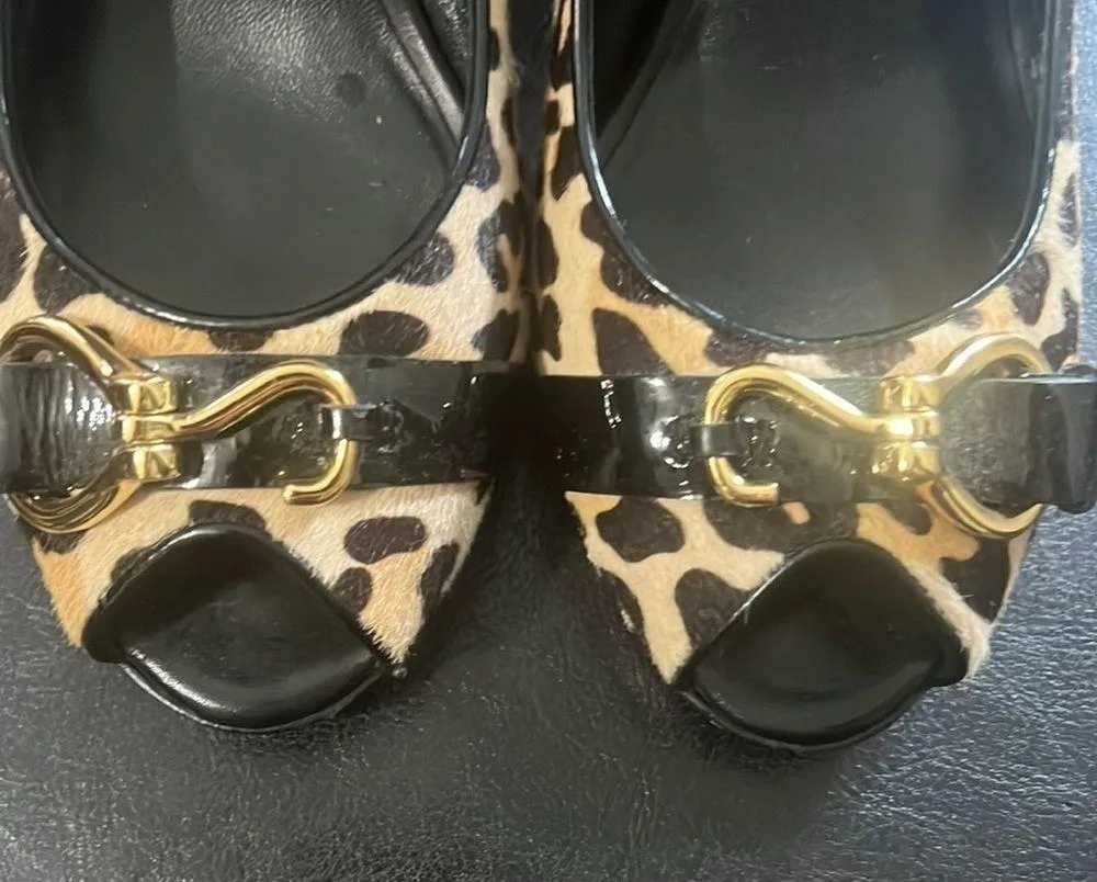 Cole Haan × Nike Air Calf Hair Animal Print Peep-Toe Heels - Image 3