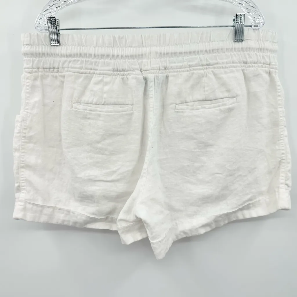 Athleta Cabo White Linen Women's Shorts Size 16 Lightweight Vacation - Image 3