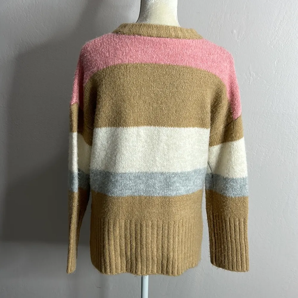 Topshop • stripe color block fuzzy knit oversized sweater - Image 14