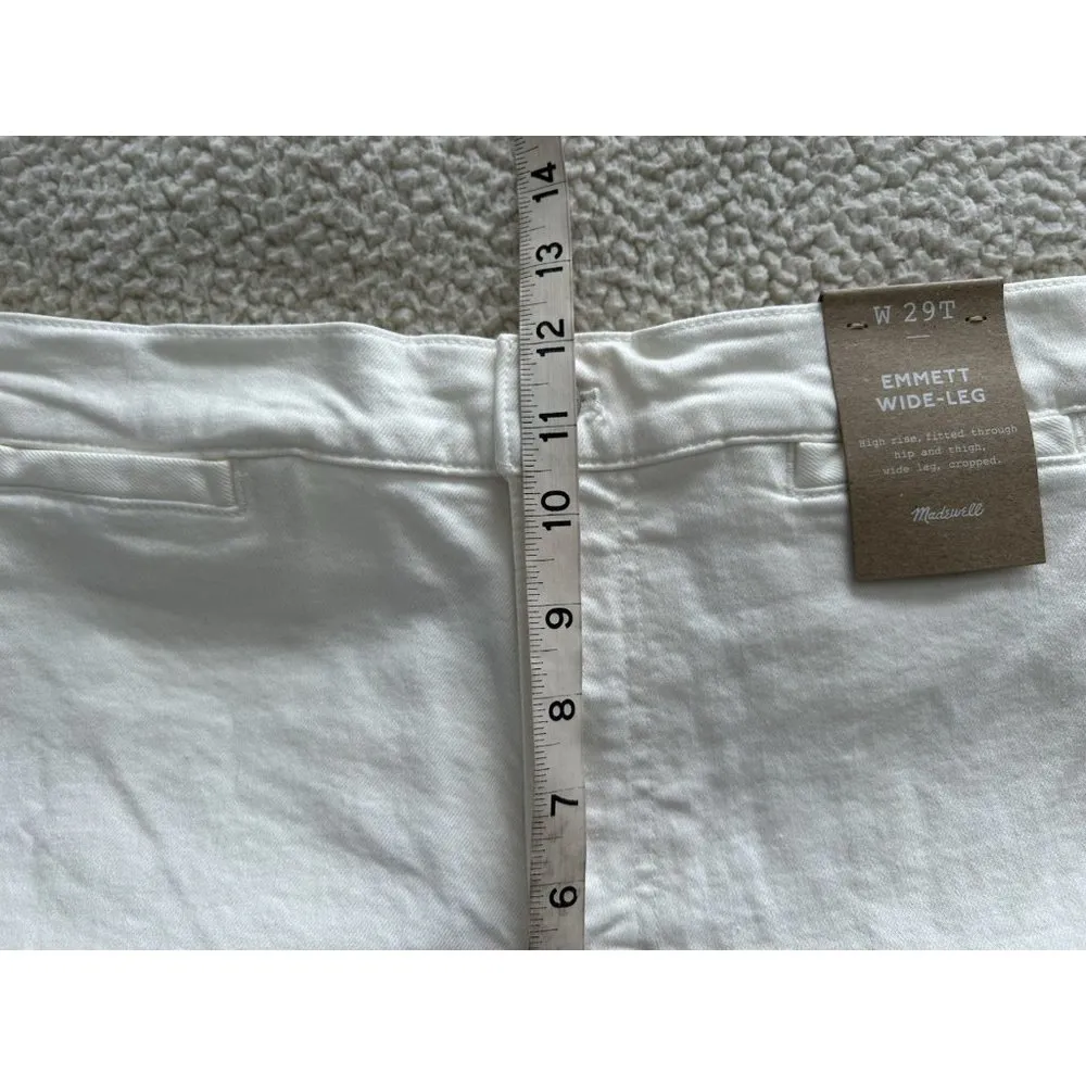Madewell The Emmett Wide-Leg Crop Jean: Welt Pocket Vintage Canvas Size 29T - Image 12
