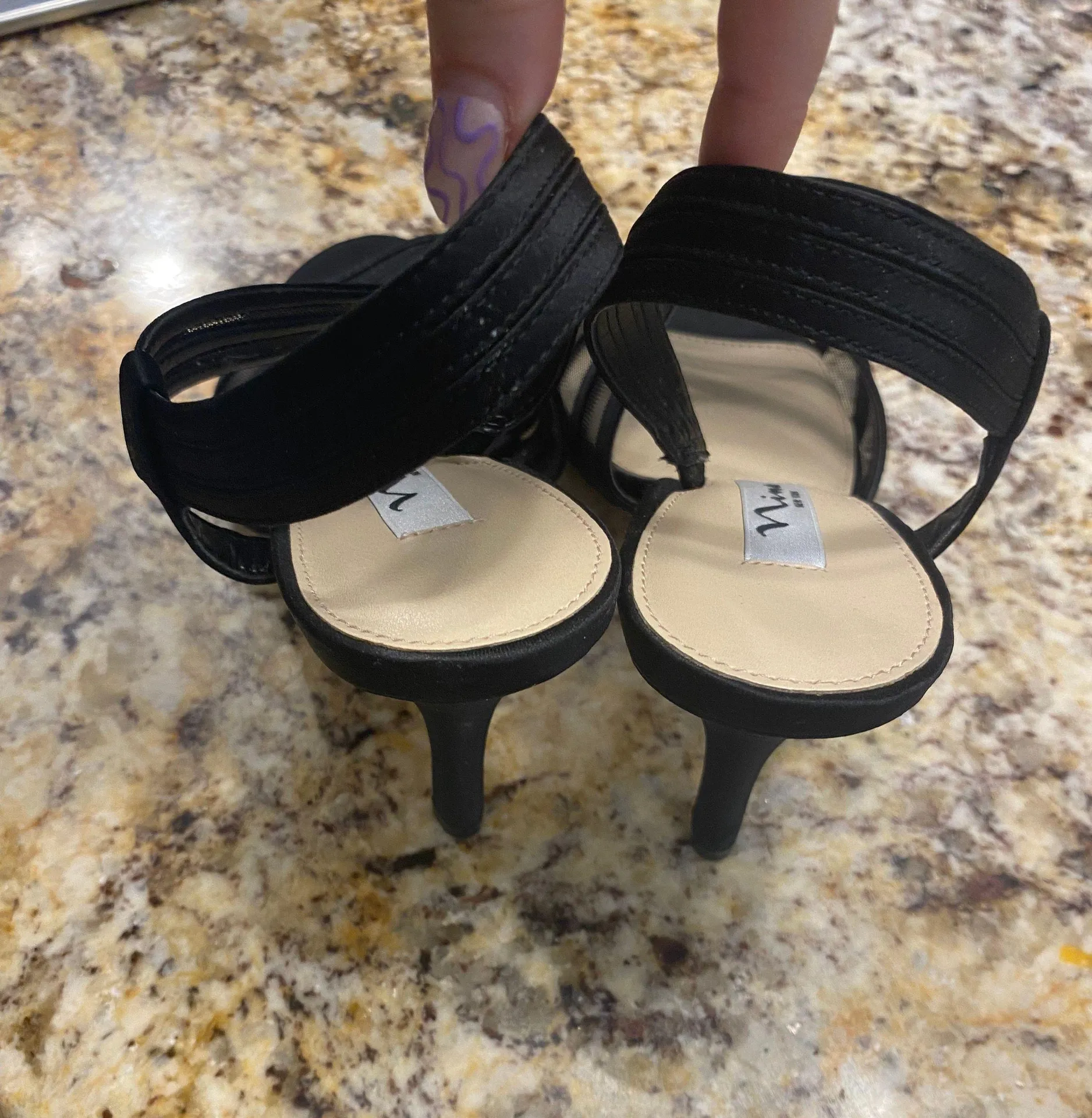 Nina New York Black Mesh Sandals  - Image 2