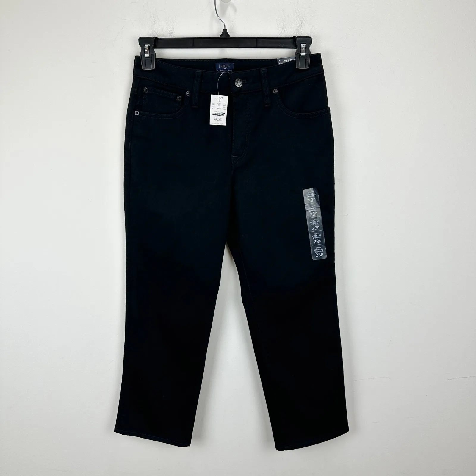 J.Crew Petite Curvy Essential Straight Black Jean All Day Stretch US 28P NWT - Image 5