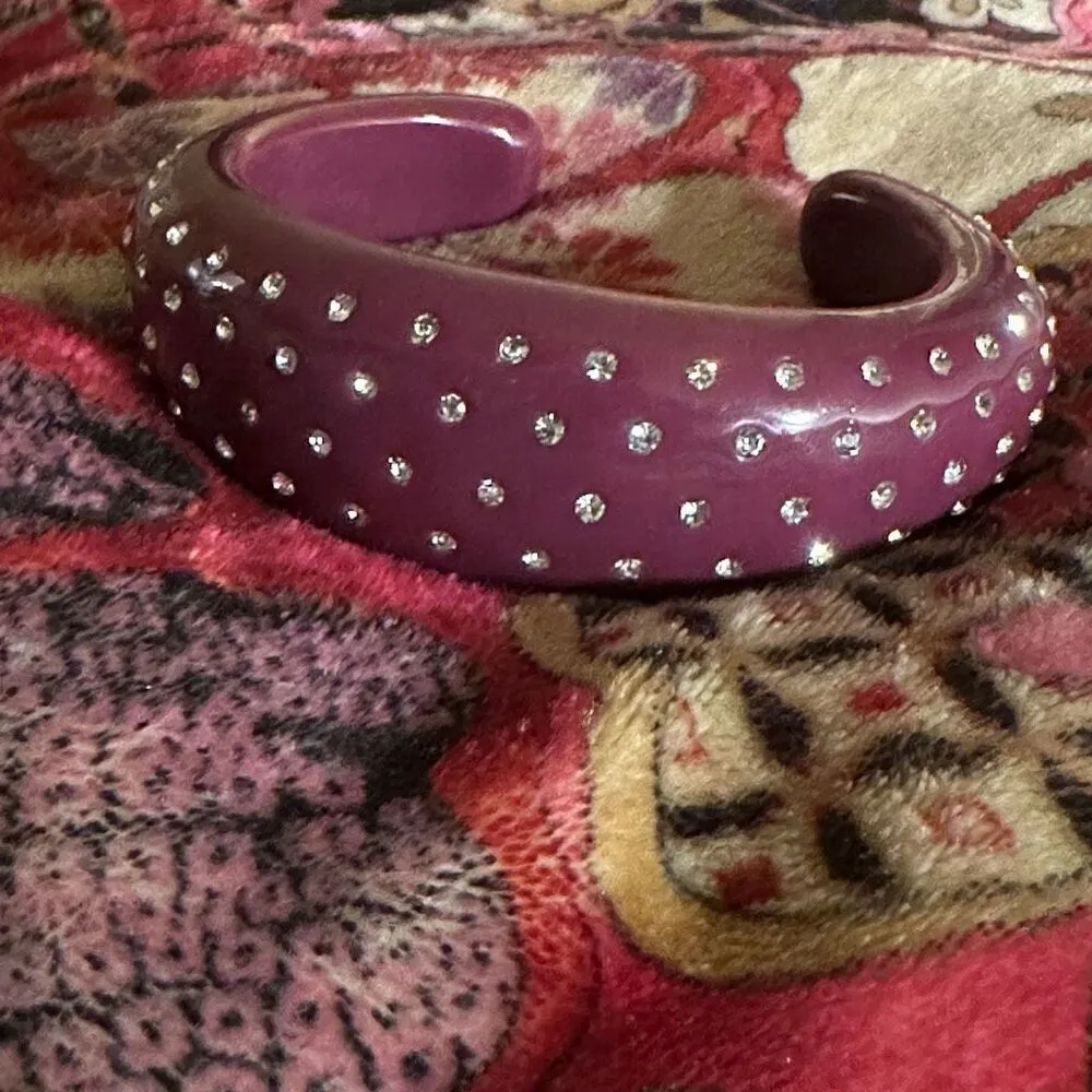 J. Crew Eileen burgundy rhinestone cuff bracelet - Image 11