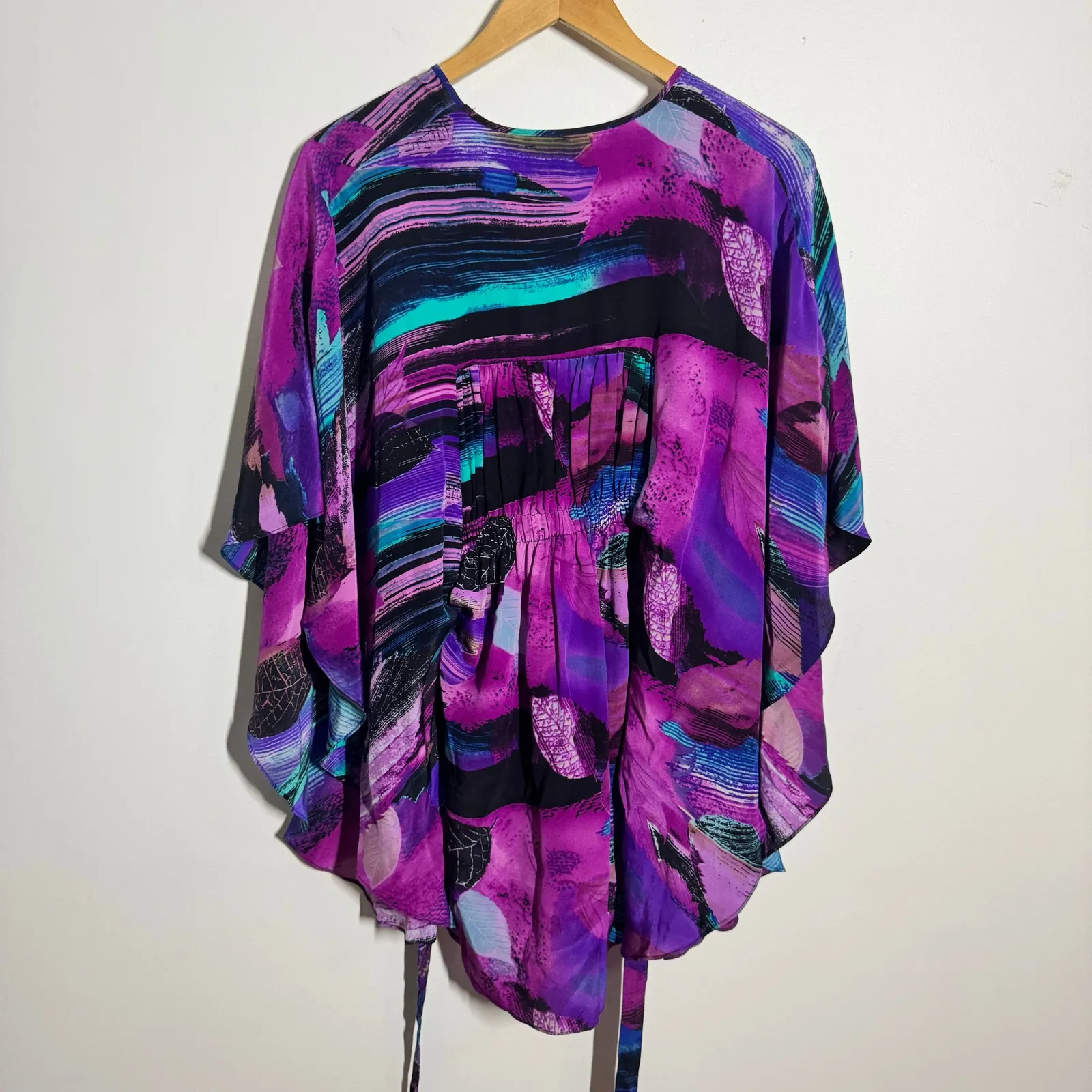 Yumi Kim Top Women XS Purple Kimono Sleeve Stretch Waist Fairy Boho Y2K Club - Image 2