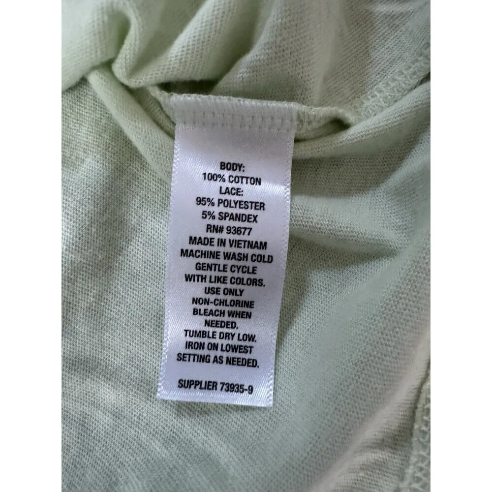a.n.a SZ 1X Green Sleeveless Blouse Top Ruffle Eyelet Keyhole Backside Cotton - Image 8