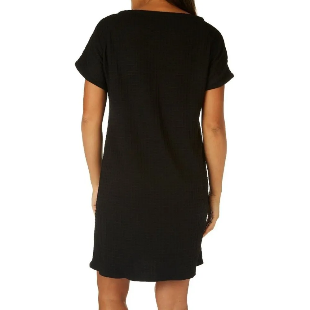 🛍️ Max Studio Baked Apple Red Solid Textured Pocket Short Sleeve Dress Size XS - Image 8