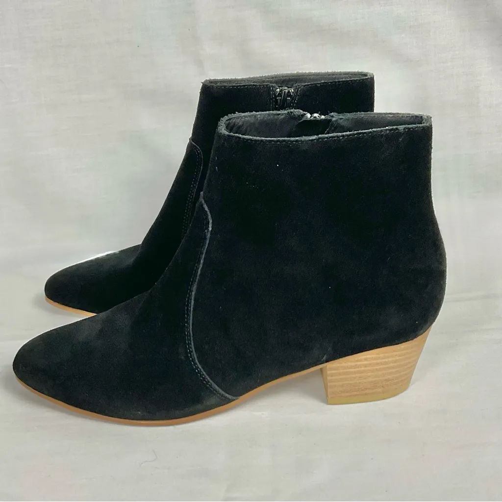 Revolve Soludos Lola Suede Bootie Sz 8 Leather Boots Zip Closure - Image 4