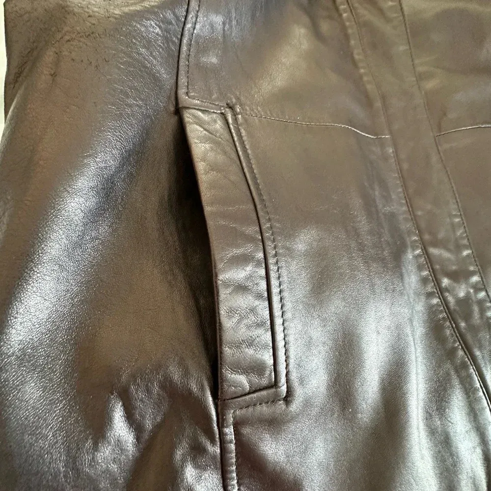 Women’s Large Roberto Rucci Black Leather Jacket. Removable Quilted Lining. - Image 11