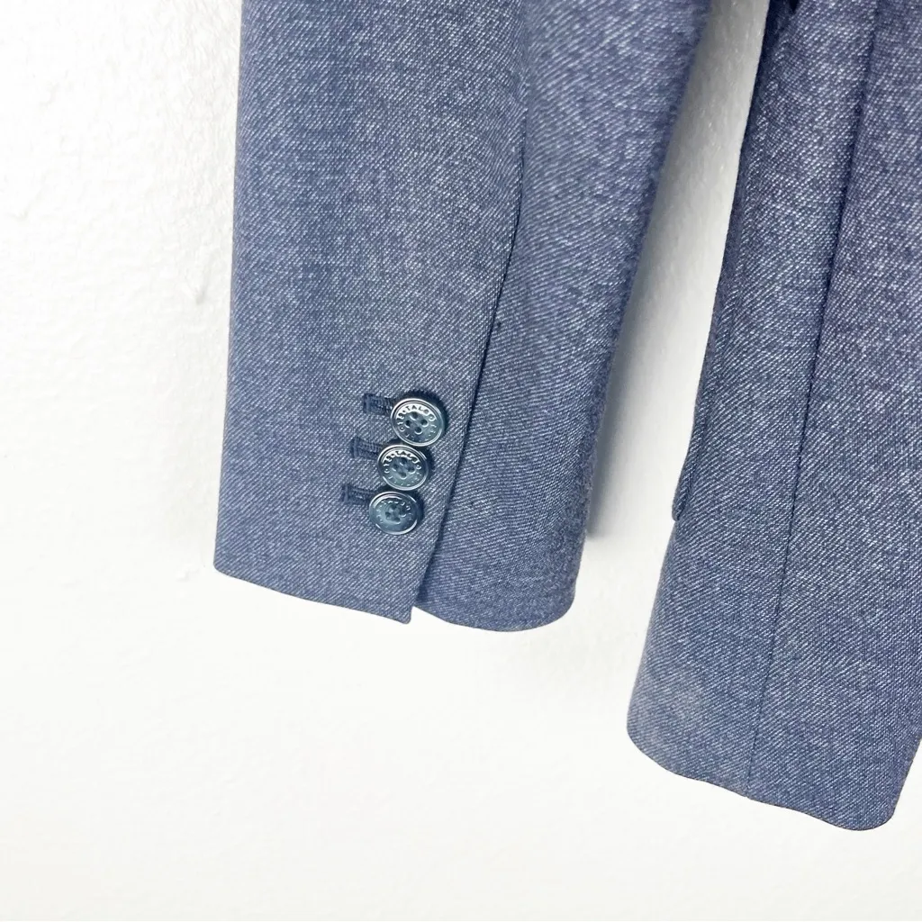 TALBOTS Aberdeen Blue Lined Two Button Closure Flat Pockets Blazer, Size 6 - Image 11