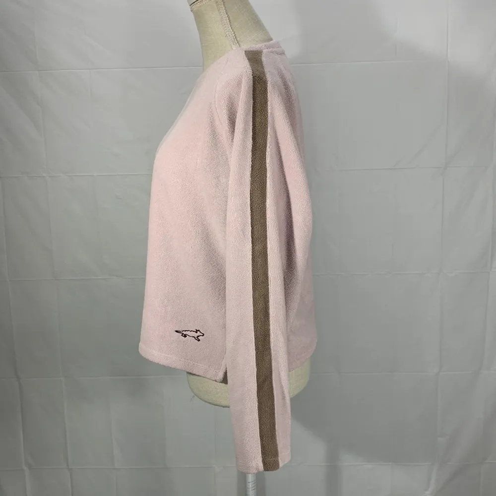 Brown Pinkish Purple Crew neck Fleece Pullover Top Size Medium - Image 5