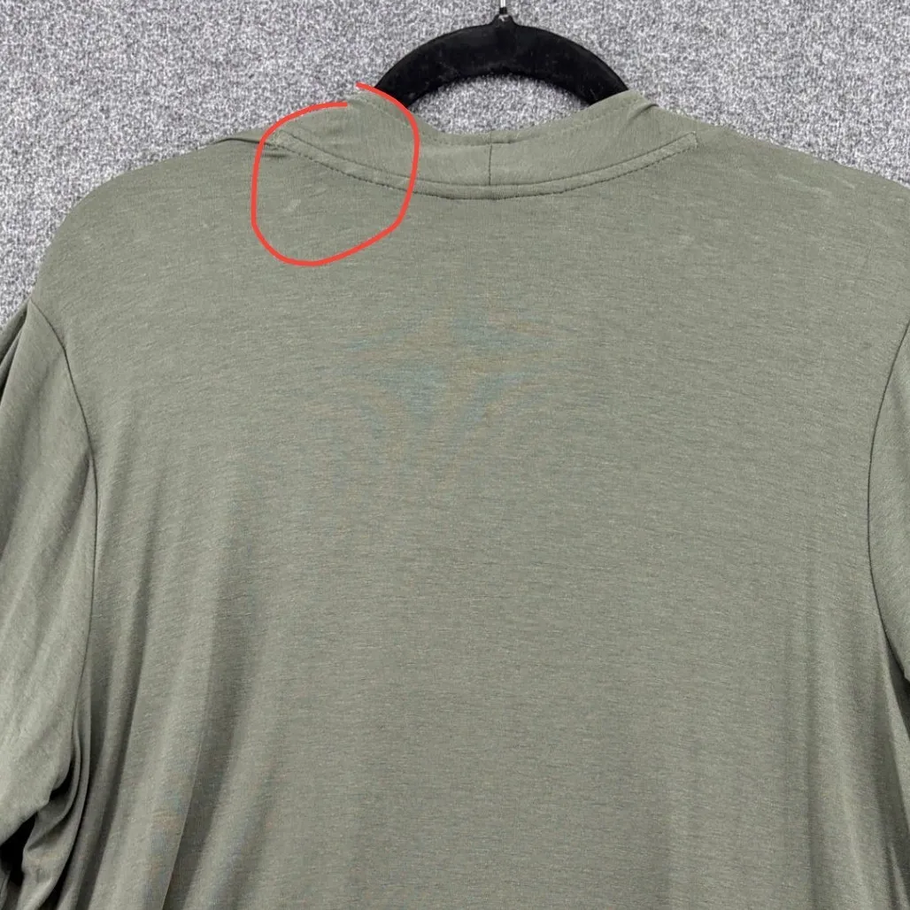 J Jill Wearever Collection Olive Green 1X Open Front Cardigan Sweater Wardrobe - Image 7