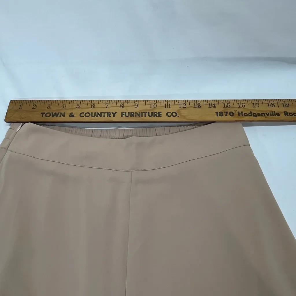 MADEPANTS WIDE LEG PANT W/SKIRT OVERLAY SIDE ZIP ELASTIC BACK XL TAN NEW - Image 12