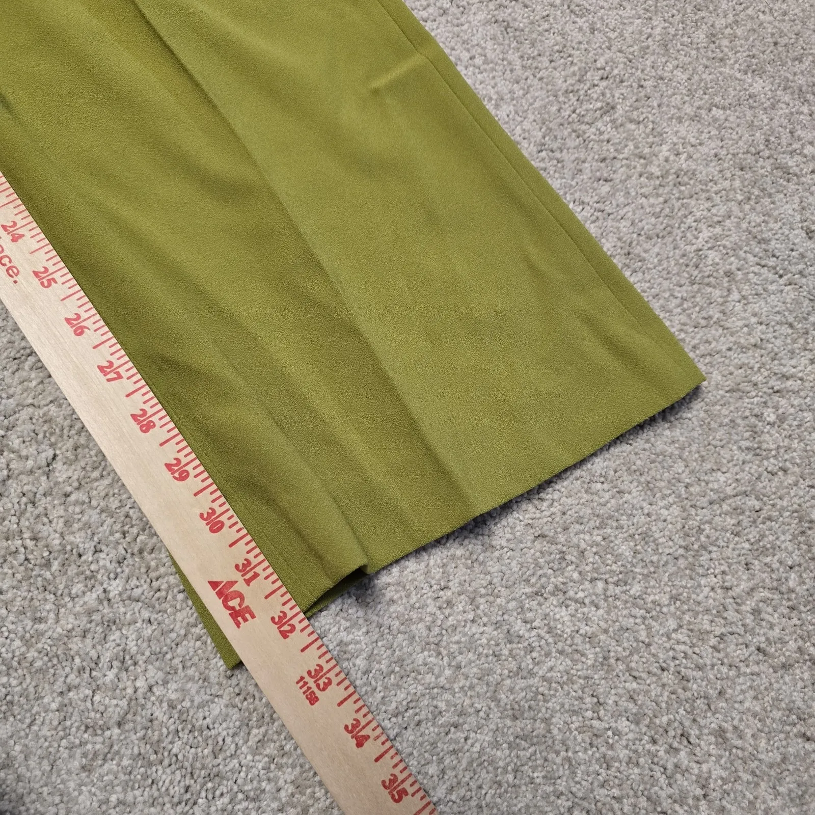 Zara Collection Womens Mid Waist Flared Olive Green Trousers Sz L NWT Office - Image 12