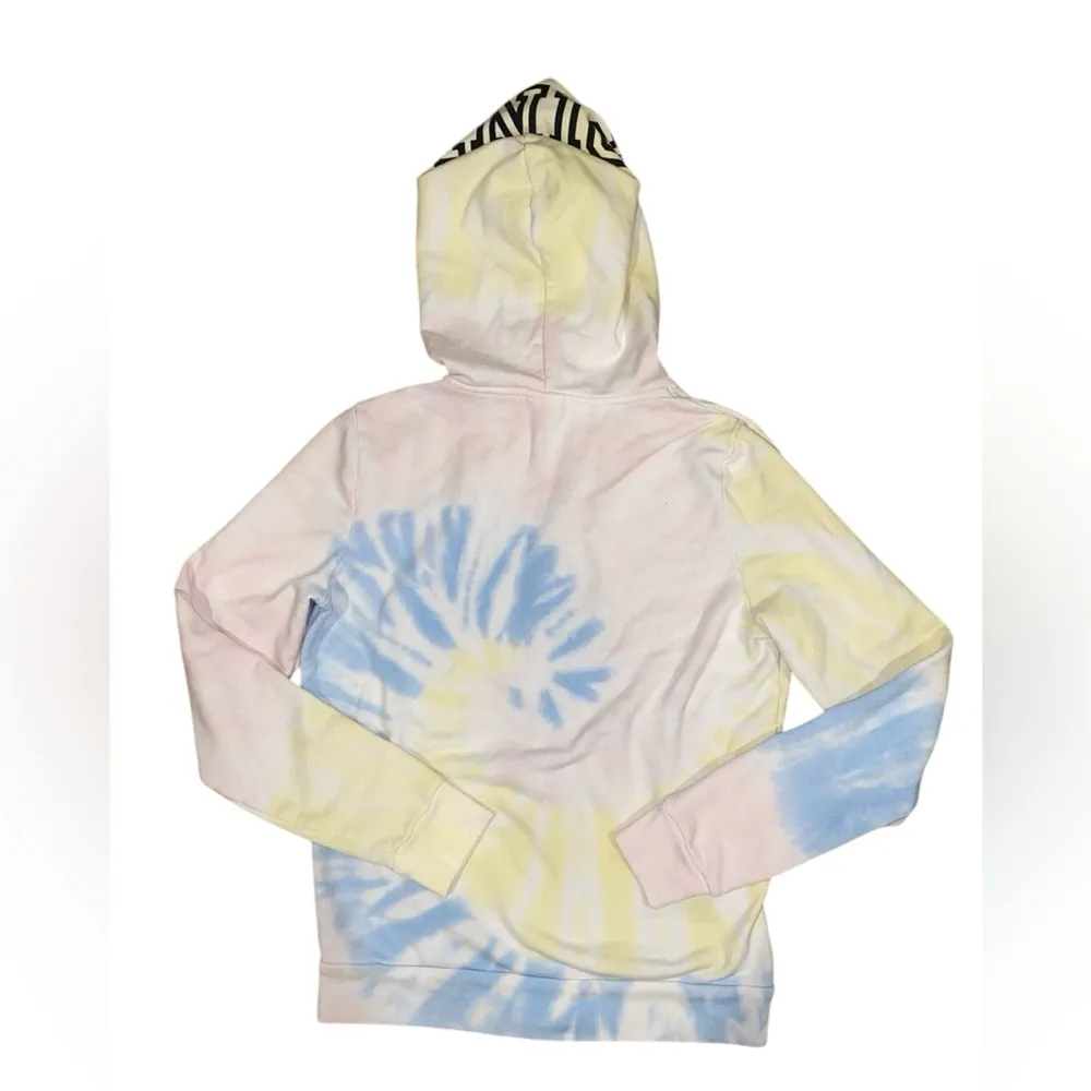 vs pink tie dye zip up hoodie and shorts set - Image 3
