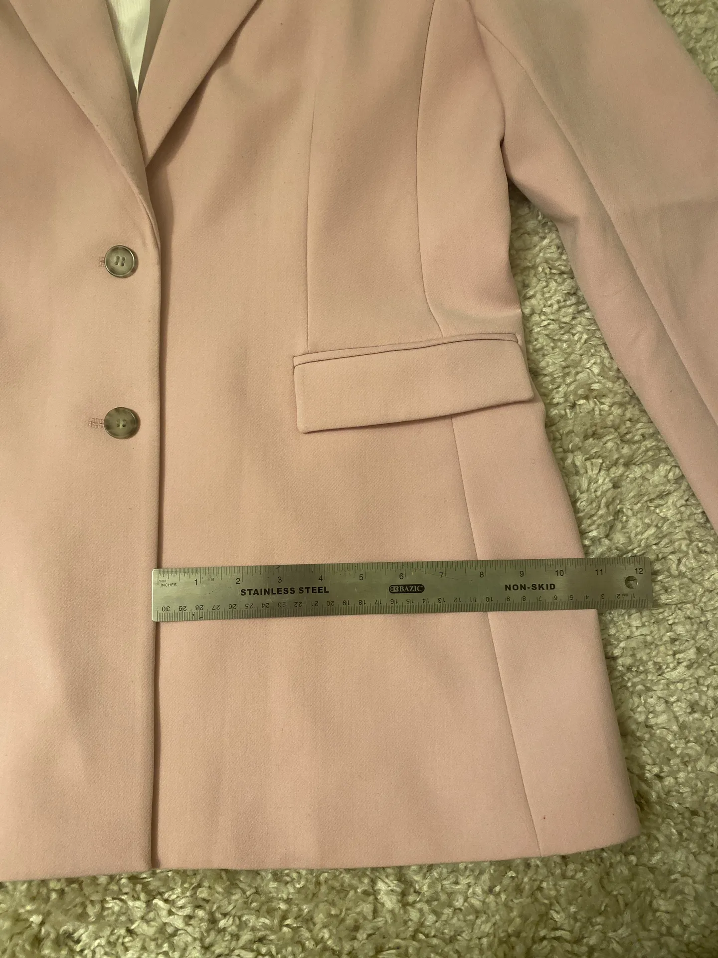 Revolve Baby Light Pink Oversized Slouchy Narrow Lapel Blazer - Image 8