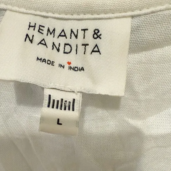 HEMANT‎ & NANDITA Calee Floral Tiered Maxi Dress Blue and White Large - Image 6