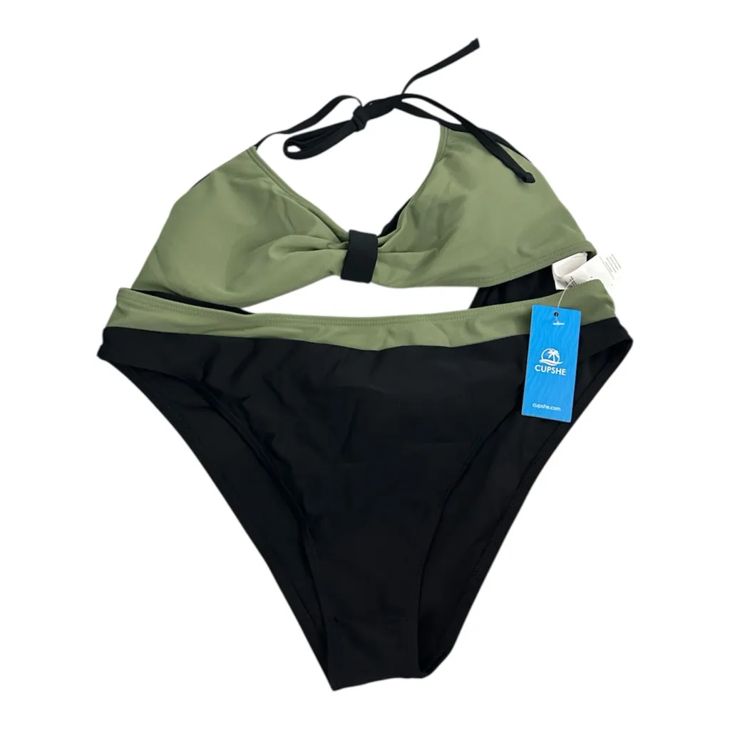 NWT Cupshe Willow Wave Olive Bikini Set - Image 3