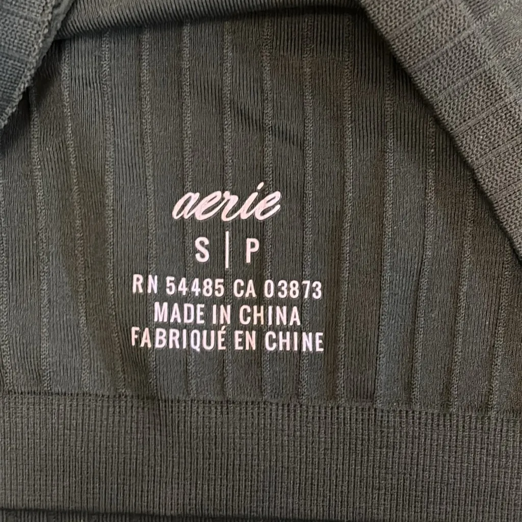 Aerie Dark Green Ribbed Top - Image 2