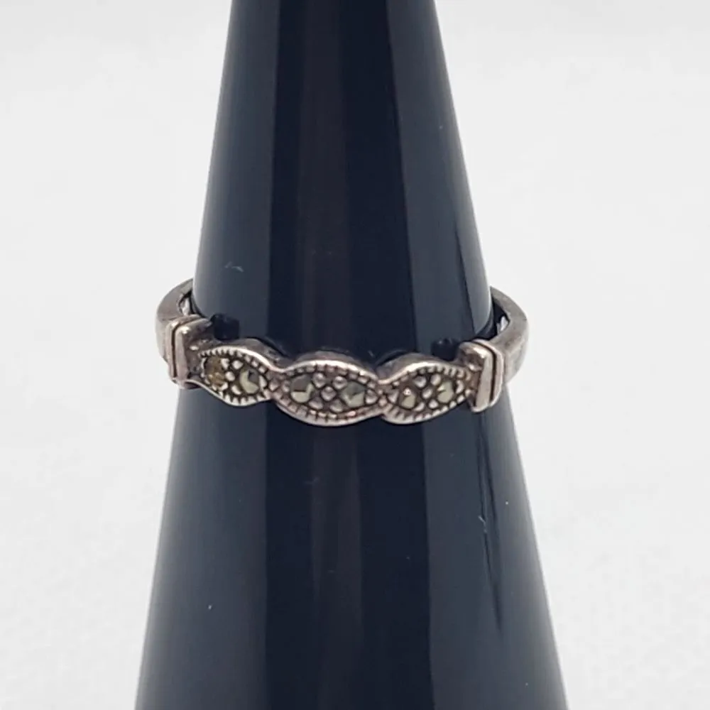 Vintage TMA Sterling Silver & Marcasite Ring (5) - Image 2