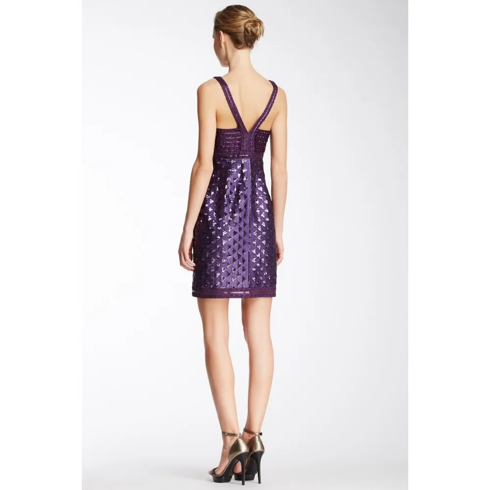 New Womens 6 NWT Sue Wong $539 Dress Dark Purple Beads Short Sequins Party Cocta - Image 2