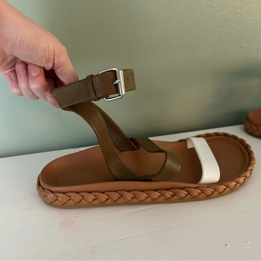 Rachel Comey Gladiator Pebbled Leather Two tone Braided Mensa Sandals - Image 2