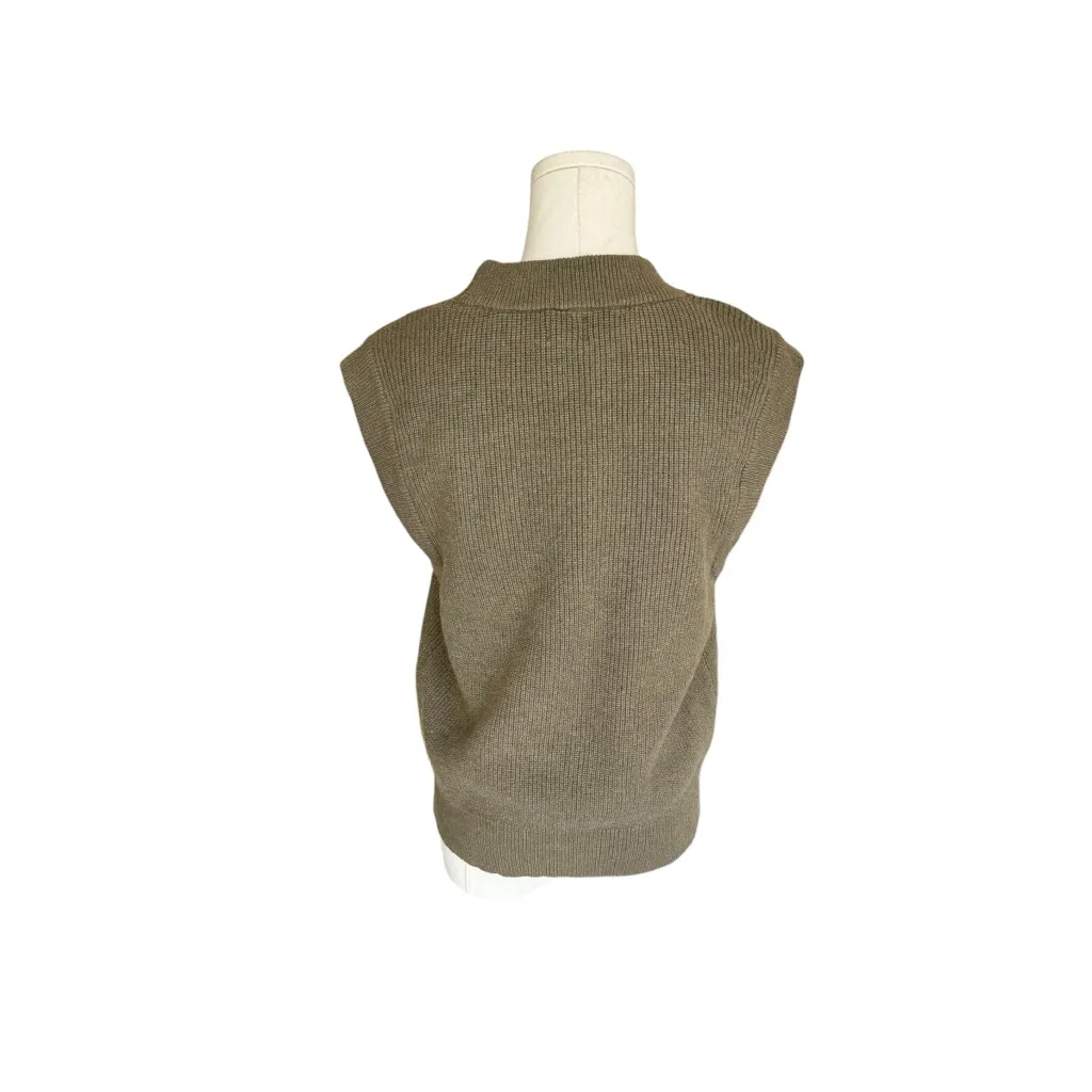 A New Day x Target - NWY Olive Green Ribbed Mock Neck Sweater Vest Sz M - Image 4