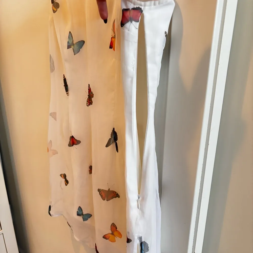 Joseph Ribkoff Vintage 90's Y2K Fairy Asymmetrical Whimsy Butterfly Dress Size 8 - Image 4