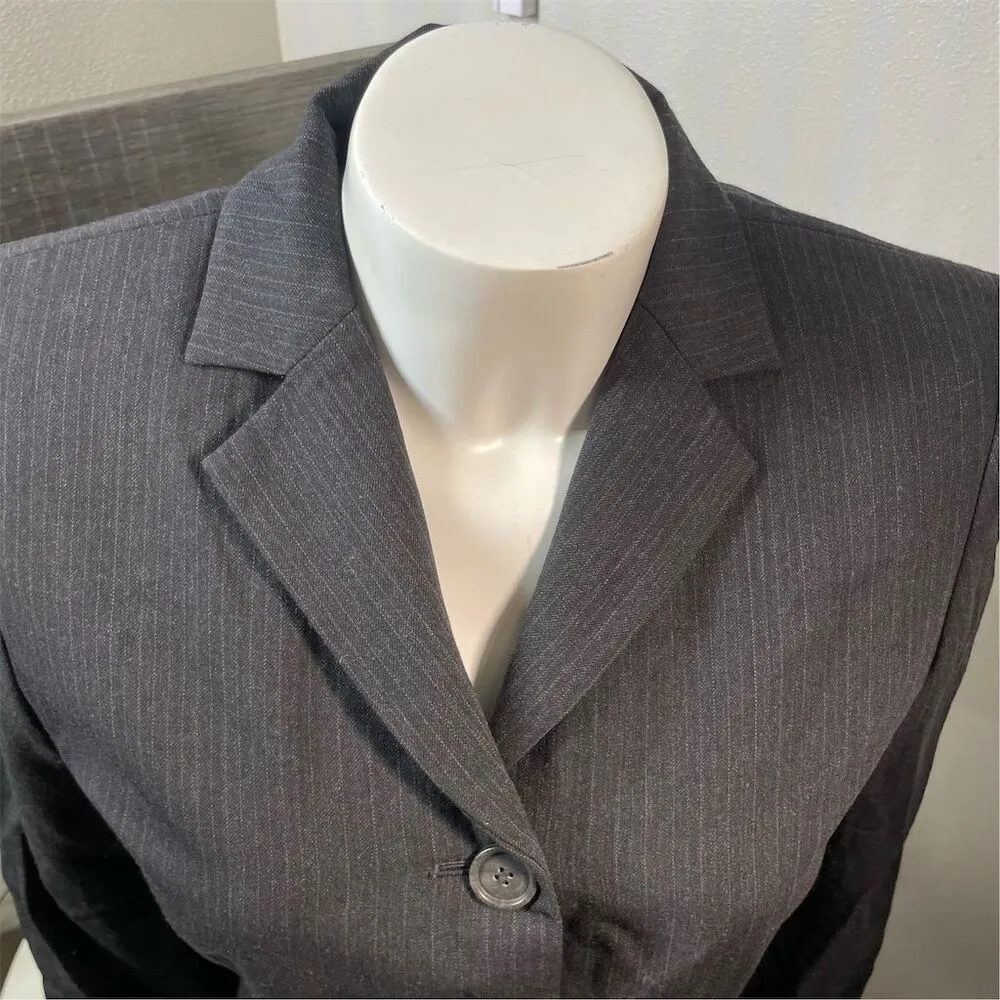 Women's Blazer Suit Jacket Business Pinstripe Notch Tailored - Image 7