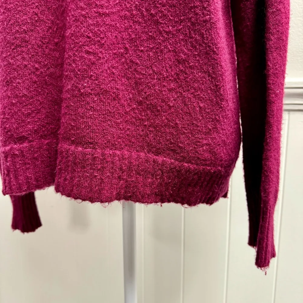 J. Crew Supersoft Side Slit Long Sleeve Knit Turtleneck Sweater Wine Small S - Image 8