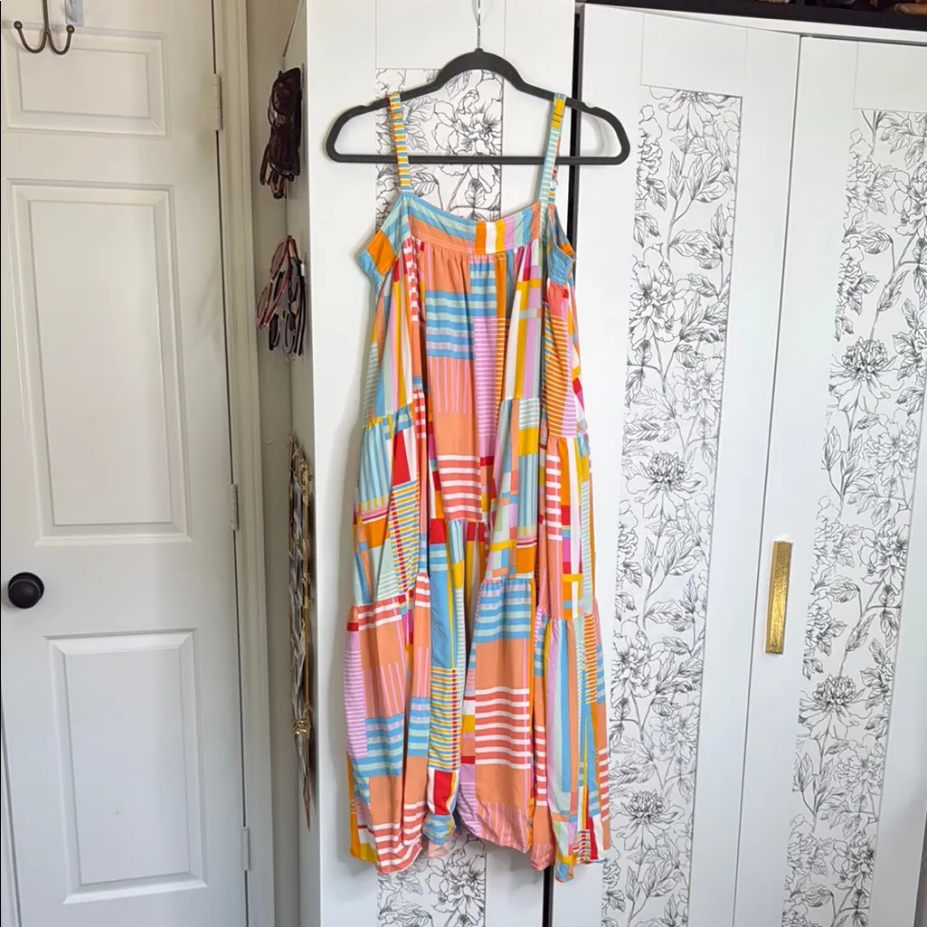 Abel the Label colorful rainbow tiered midi dress - Image 2