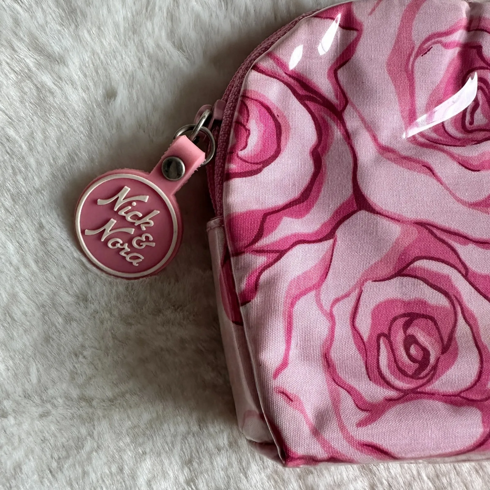 Nick Nora Pink Rose Makeup Bag Coquette Y2K Floral Cosmetic Pouch Girly Y2K - Image 2