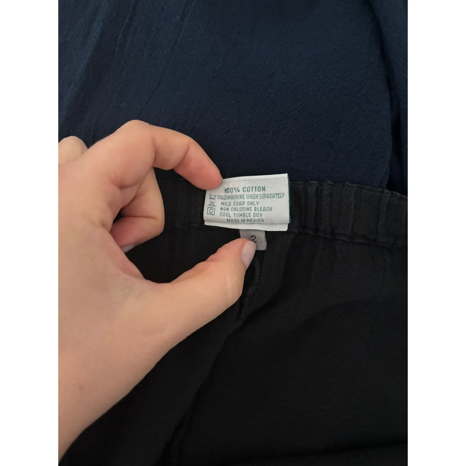 Oh My Gauze Pants Womens Medium Black Cotton Lagenlook Minimalist Beach - Image 5